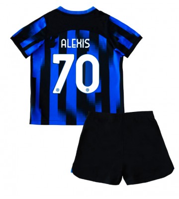 Inter Milan Alexis Sanchez #70 Primera Equipación Niños 2023-24 Manga Corta (+ Pantalones cortos)